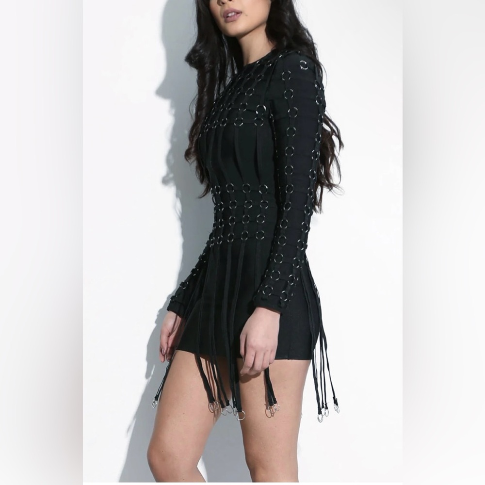 “Celeste” High quality bondage Dress with Fringe Detailing